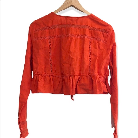 🌈 6/$60, NWT, Zara Boho Style Top, Orange, Large - Picture 5 of 10